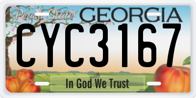 GA license plate CYC3167