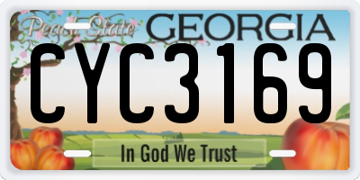 GA license plate CYC3169