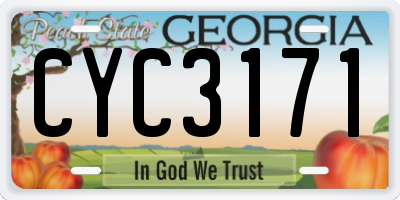 GA license plate CYC3171