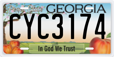 GA license plate CYC3174