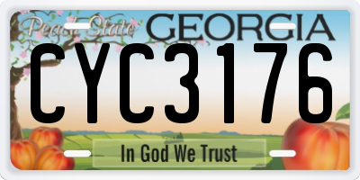 GA license plate CYC3176