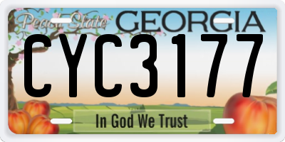GA license plate CYC3177