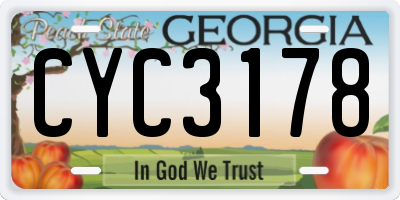 GA license plate CYC3178