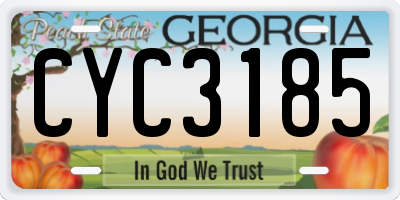 GA license plate CYC3185