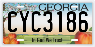 GA license plate CYC3186