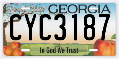 GA license plate CYC3187
