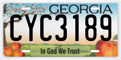 GA license plate CYC3189