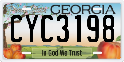 GA license plate CYC3198