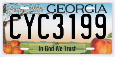 GA license plate CYC3199