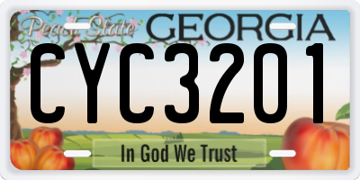GA license plate CYC3201