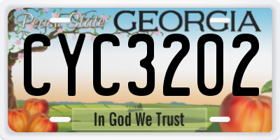 GA license plate CYC3202