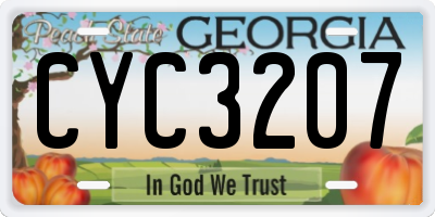 GA license plate CYC3207