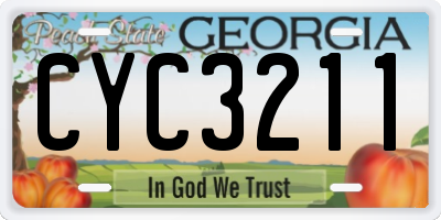 GA license plate CYC3211