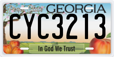 GA license plate CYC3213