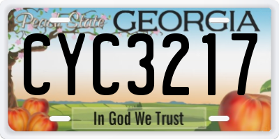 GA license plate CYC3217