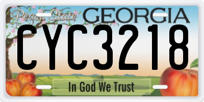 GA license plate CYC3218