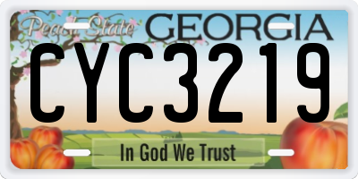 GA license plate CYC3219