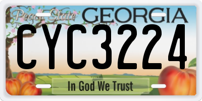 GA license plate CYC3224