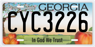 GA license plate CYC3226