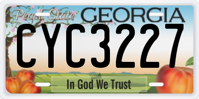 GA license plate CYC3227