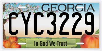 GA license plate CYC3229