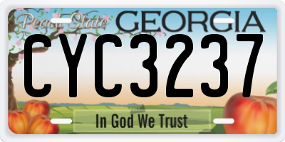 GA license plate CYC3237