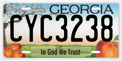 GA license plate CYC3238