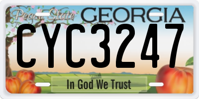 GA license plate CYC3247