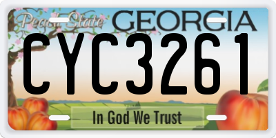 GA license plate CYC3261