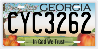 GA license plate CYC3262