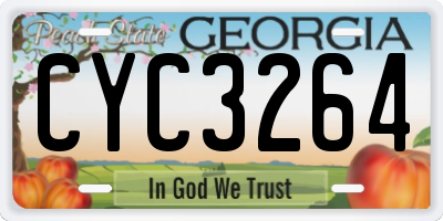 GA license plate CYC3264