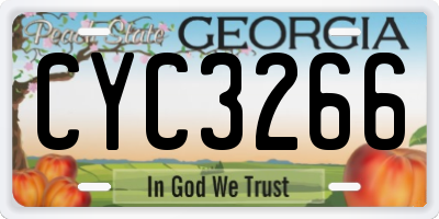 GA license plate CYC3266