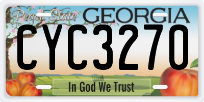 GA license plate CYC3270