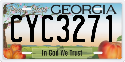 GA license plate CYC3271