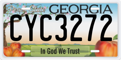 GA license plate CYC3272