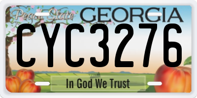 GA license plate CYC3276