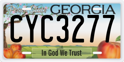 GA license plate CYC3277