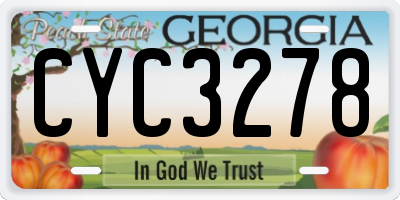 GA license plate CYC3278