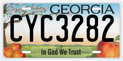 GA license plate CYC3282