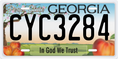 GA license plate CYC3284