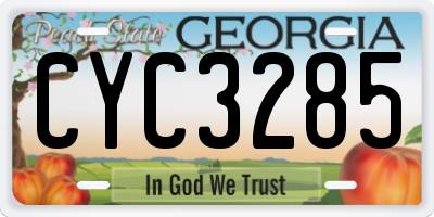 GA license plate CYC3285