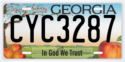 GA license plate CYC3287
