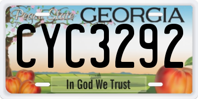 GA license plate CYC3292