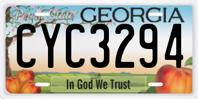 GA license plate CYC3294