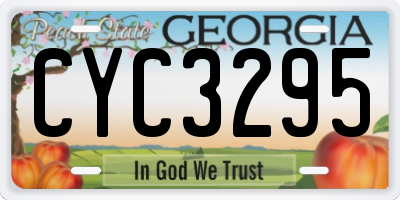 GA license plate CYC3295