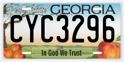 GA license plate CYC3296