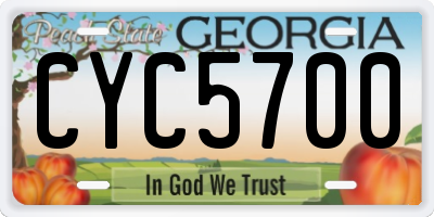 GA license plate CYC5700