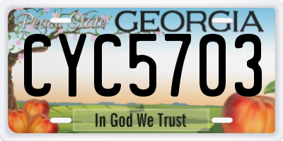 GA license plate CYC5703