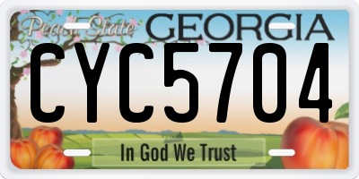 GA license plate CYC5704