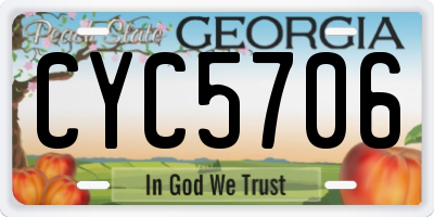 GA license plate CYC5706